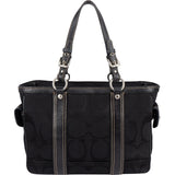 Coach Black Monogram Signature Gallery Tote Shoulder Bag