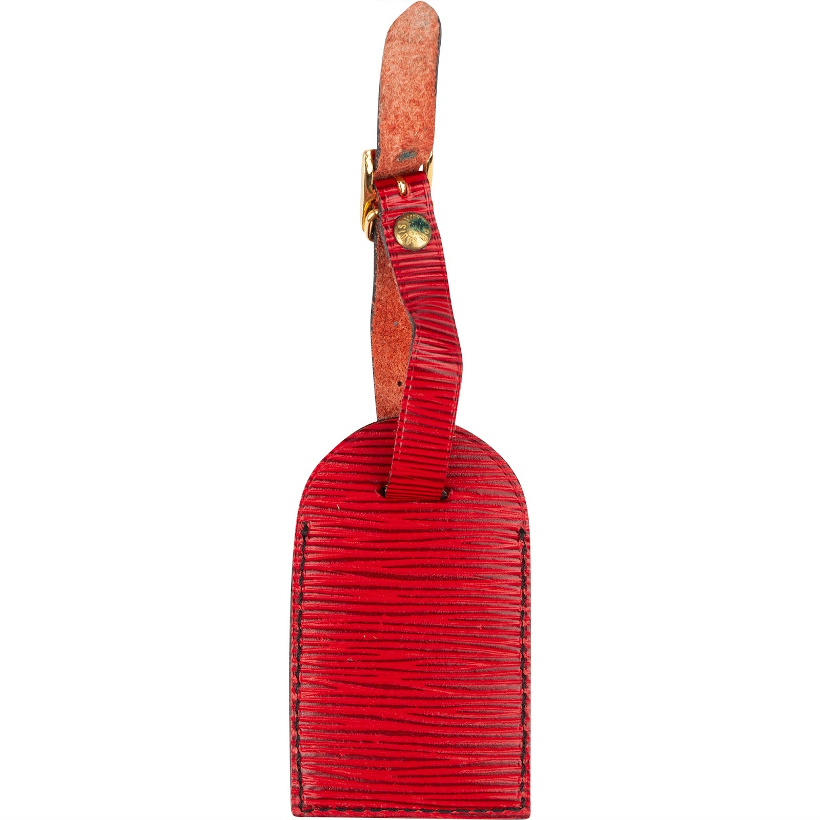 [🔄️B10 / F72] Louis Vuitton Red Epi Leather Luggage Tag - vintageandkickz