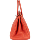 Hermès Pink Taurillon Clemence Birkin 35 Handbag Clay Red Bougainvillier