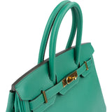 Hermès Vert Vertigo Epsom Leather Gold Birkin 30 Handbag