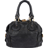Chloé Studded Pebbled Leather Large Paddington Satchel Handbag