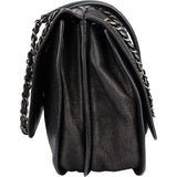 Chanel Quilted Leather Half Moon Single Flap Crossbody Bag