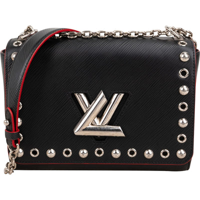 Louis Vuitton Noir Epi Leather Studded Twist MM Crossbody Bag