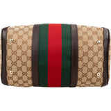 Gucci Monogram GG Canvas Web Boston Handbag