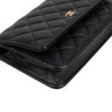 Chanel Quilted Caviar Leather Wallet On Chain Crossbody Bag