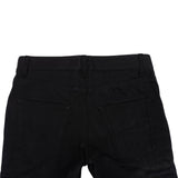 Yves Saint Laurent Black Woven Leather Metal Details Skinny Low-Waist Jeans (DE 36)