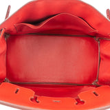 Hermès Rouge Epsom Leather Palladium Birkin 35 Handbag
