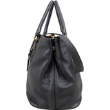 Prada Black Vitello Daino Leather Tote Handbag
