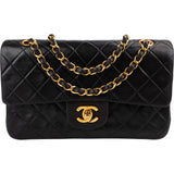 Chanel Quilted Lambskin 24K Gold Small Double Flap Shoulder Bag