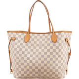 Louis Vuitton Monogram Damier Azur Canvas Neverfull MM Shoulder Bag