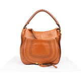 Chloé Grained Leather Marcie Saddle Hobo Shoulder Bag
