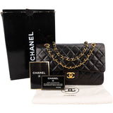 Chanel Quilted Lambskin 24K Gold Double Flap Shoulder Bag