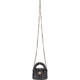 Chanel Quilted Tweed Nano Kelly Crossbody Handbag