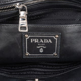 Prada Black Soft Leather Vitello Double Zip Handbag