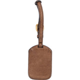 Prada Brown Leather Small Luggage Tag Bag Charm