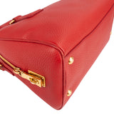 Prada Red Vitello Daino Leather Duffle Handbag