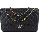Chanel Quilted Caviar Leather Jumbo Double Flap Crossbody Bag