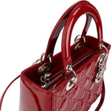 Christian Dior Quilted Patent Leather Lady Dior Handbag