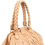 Miu Miu Matelassé Nappa Leather Braided Handle Handbag