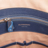 Burberry Blue Pebbled Leather Briefcase Handbag