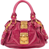 Miu Miu Pink Vitello Lux Leather Bow Handbag