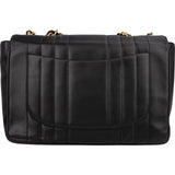 Chanel Vertical Quilted Lambskin 24K Gold Jumbo Single Flap Crossbody Bag