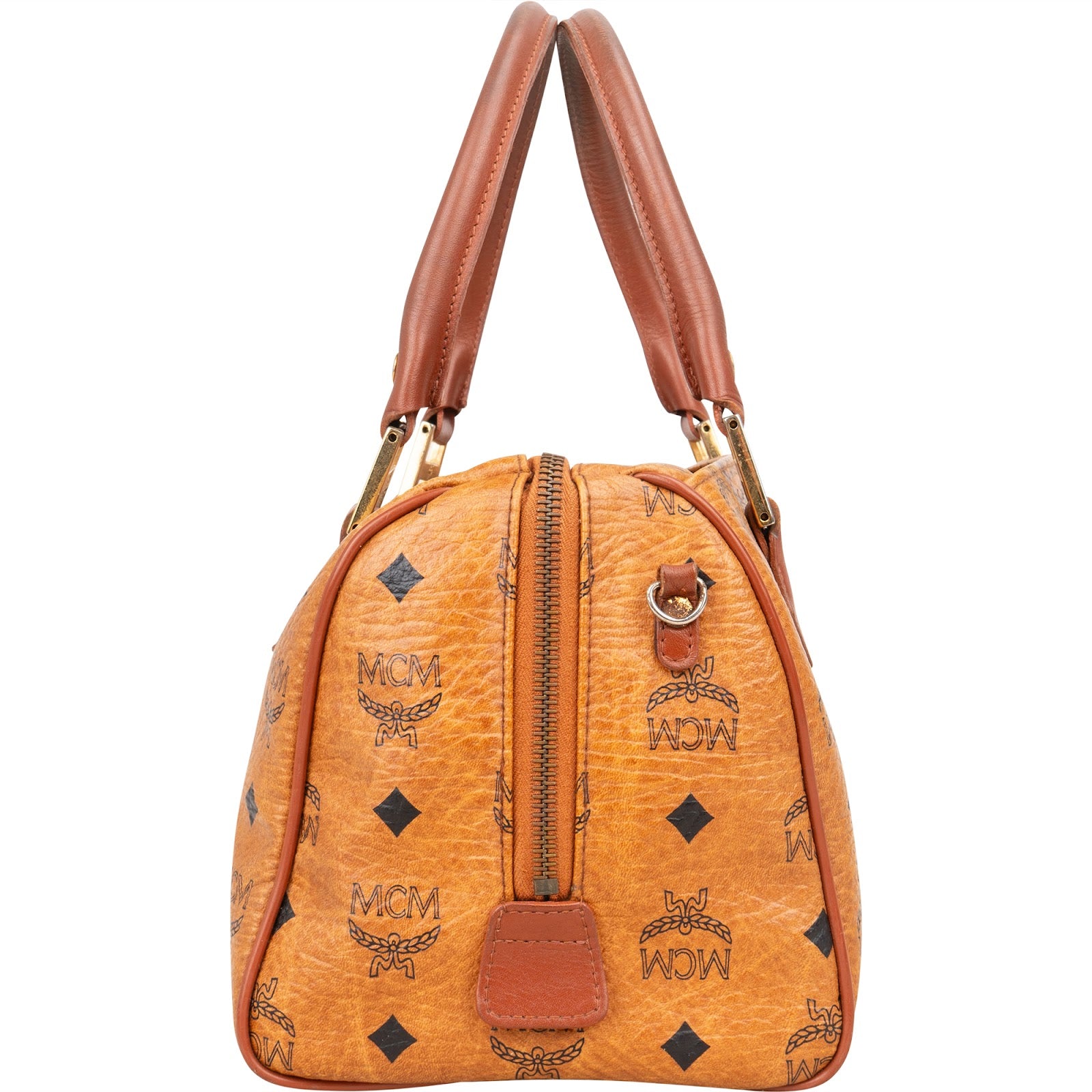 MCM Monogram Visetos Boston Handbag - vintageandkickz