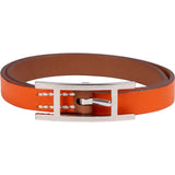 Hermès Orange Leather Behapi Belt Double Tour Bracelet