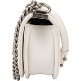 Chanel Quilted Caviar Leather Small Boy Messenger Single Flap Crossbody Bag