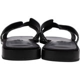Hermès Black Leather Crystal Embellished Suede Oran Sandals (36,5)