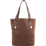 Gucci Monogram Suede GG Tote Shoulder Bag