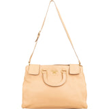 Prada Beige Deerskin Leather Cervo Vitello Daino Top Handle Hobo Handbag