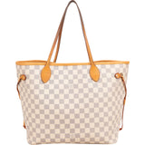 Louis Vuitton Monogram Damier Azur Canvas Neverfull MM Shoulder Bag