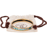 Hermès Gold Tone Enamel La Cité Cavalière Bangle Bracelet