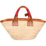 Balenciaga Raffia Leather Panier Basket Handbag