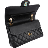 Chanel Quilted Caviar Leather Small Double Flap Shoulder Bag