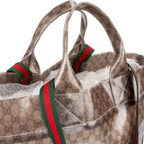 Gucci Monogram GG Vinyl Web See-Through Large Tote Travel Shoulder Handbag