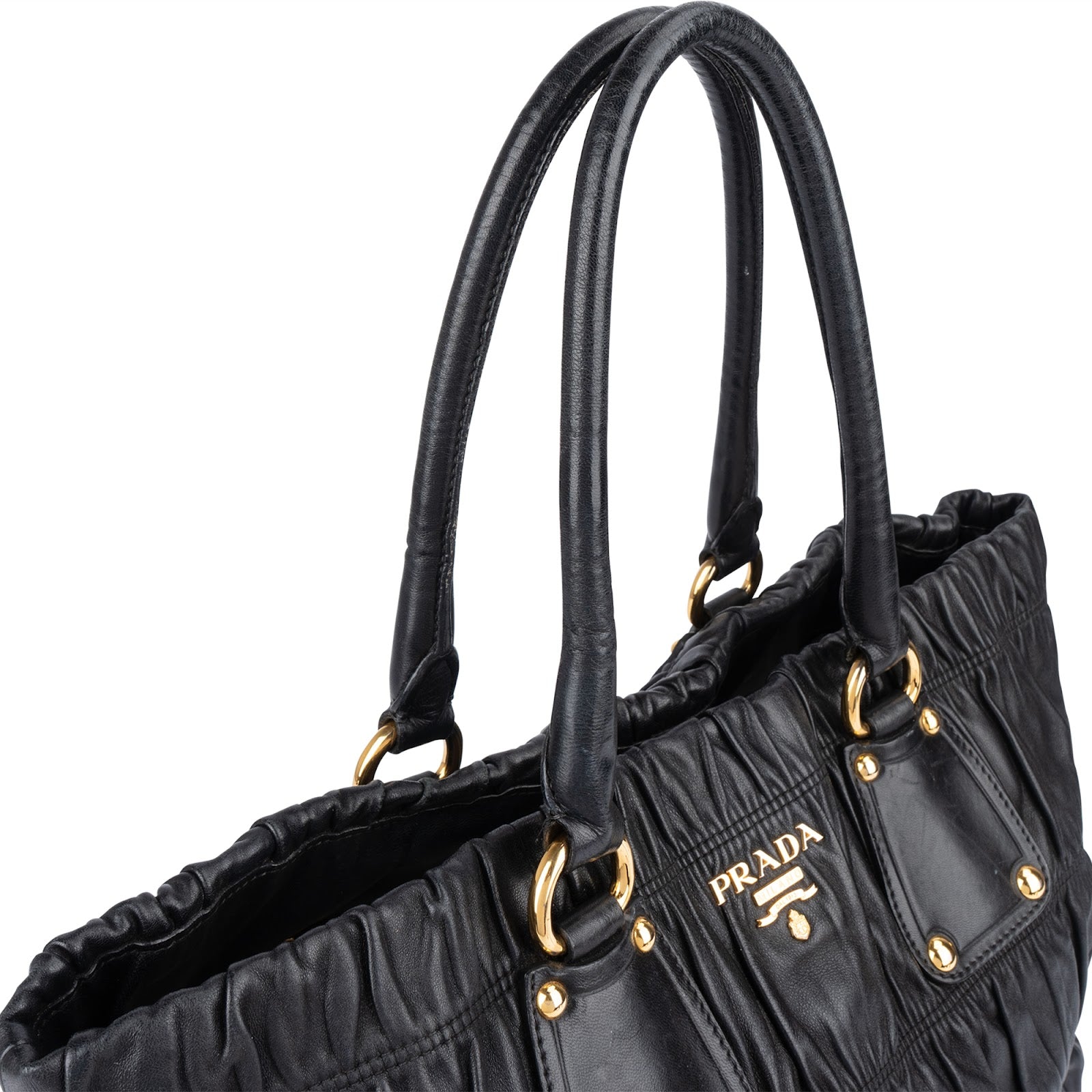 [🔄️B11 / F14] Prada Nappa Leather Gauffre Tote Handbag - vintageandkickz