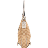 Gucci Monogram GG Canvas Metallic Leather Abbey D-Ring Shoulder Bag