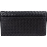 Bottega Veneta Black Intrecciato Leather Continental Wallet