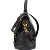 Miu Miu Pebbled Leather Turnlock Satchel Handbag