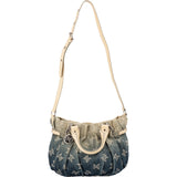 Celine Denim Ombre Monogram Croc-Embossed Leder Blason Pillow Crossbody Handbag