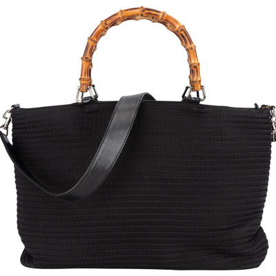Gucci Bamboo Black Tote Handbag