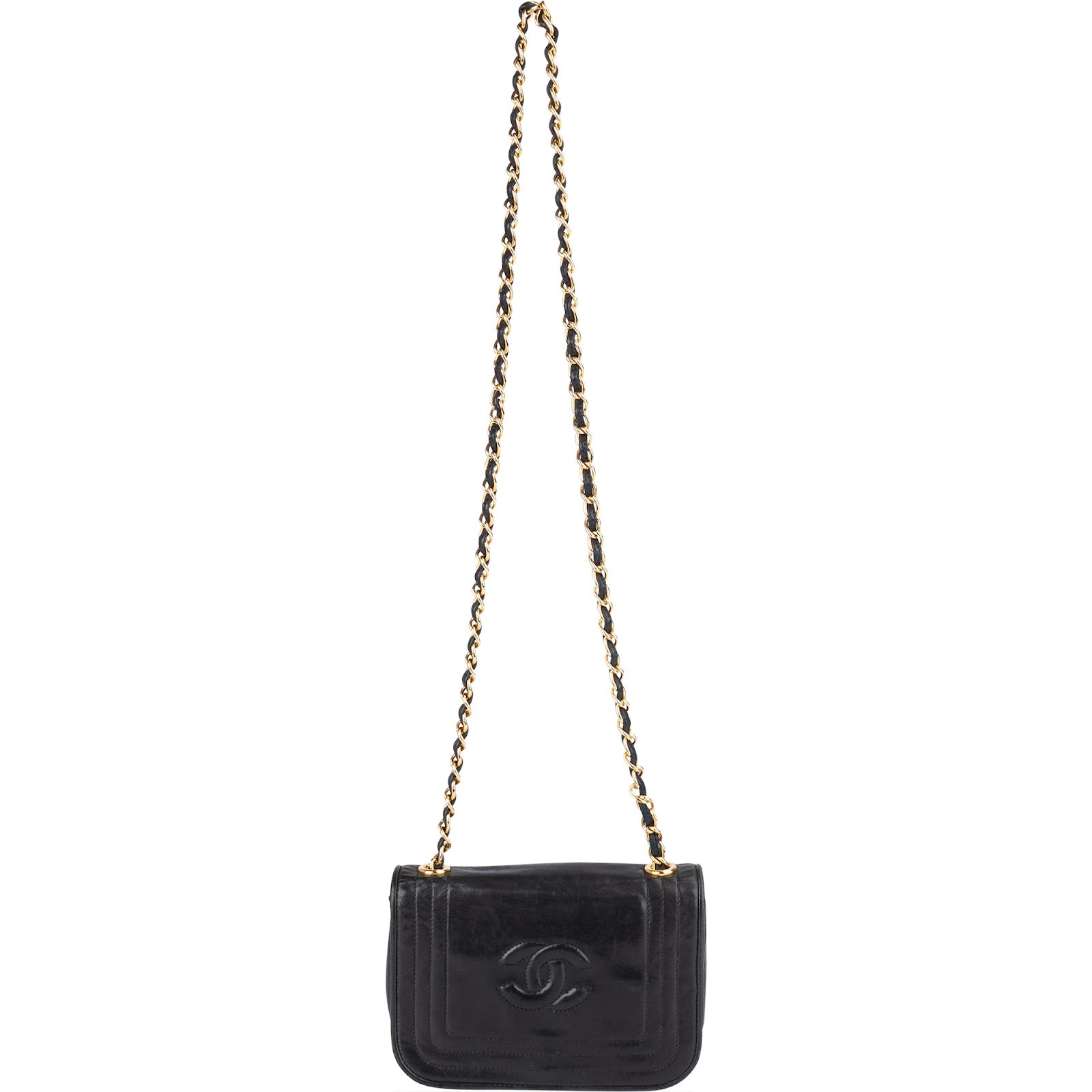Chanel Lambskin CC Single Flap Camera Crossbody Bag - vintageandkickz