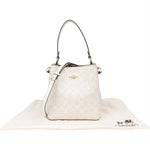 Coach White Monogram Mollie Bucket Handbag - vintageandkickz