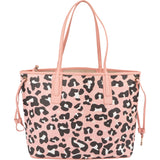 MCM Visetos Monogram Leopard Print Reversible Liz Shopper Shoulder Bag