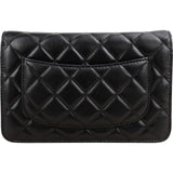 Chanel Quilted Lambskin Palladium Wallet On Chain Crossbody Bag