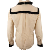 Gucci Bicolor Heart Detail Ruffle Diamond Buttons Silk Longsleeve Blouse (IT42)