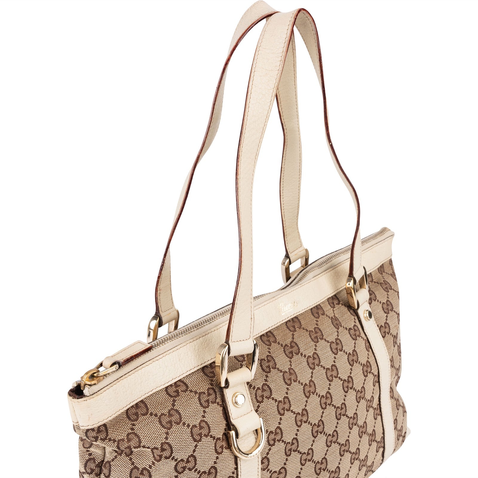 [🔄️B11 / F04] Gucci Monogram GG Canvas Abbey D-Ring Tote Shoulder Bag - vintageandkickz
