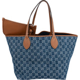 Gucci Monogram Denim GG Tote Shoulder Bag